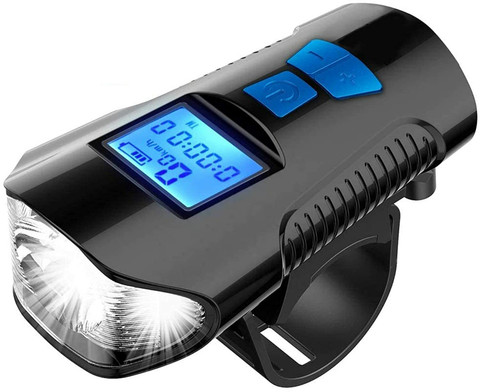 SHIVEXIM in1USB Rechargeable LED Cycle Light Cycle Speedometer and horn  LED Front Light