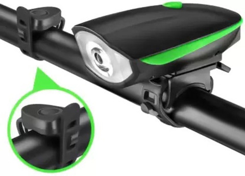 SPOKEFOX 2-in-1 USB Rechargeable Bicycle Horn Light (3 modes) LED Front  Light