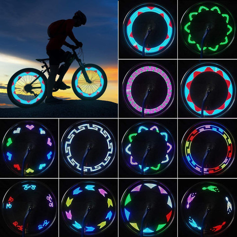 DSTECHBAR Cycle Wheel Light 14 LED 30 different patterns Battery Included  Wheel Reflectors LED Wheel Reflectors
