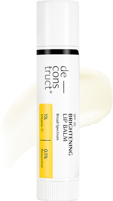 deconstruct vit c lip balm Brightening with SPF 30 | For Dark, Pigmented, Dry, Flaky Lip | SPF 30 For Sun Damage and Discoloration The SPF 30 protects lips against harmful UV rays and brightens the lips and can be used by both men and women. Buy DECONSTRUCT BRIGHTENING LIP BALM