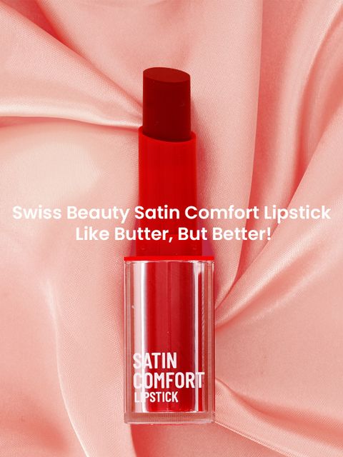 SWISS BEAUTY Satin Comfort Lipstick | Ultra Hydrating | Highly Pigmented | Satin Matte Finish (Prime Rose, 3 g) - Image 4
