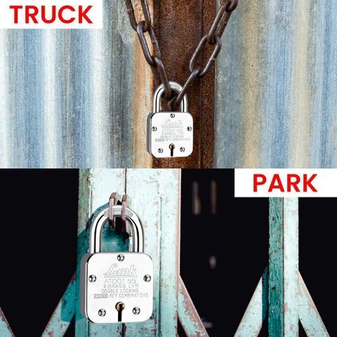 Link Atoot 55mm Lock | Steel Body | Hardened Shackle | Brass Lever