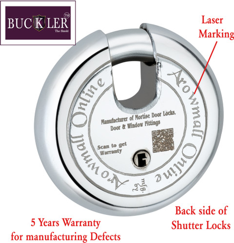BUCKLER Iron-Steel 92MM,10 Lever-4 Key Shutter lock for Shop,Godown ...