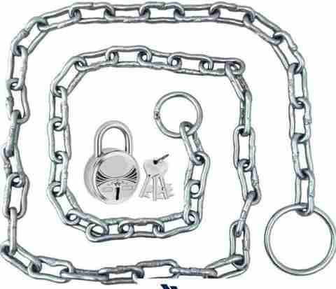 jalaram Metal Lock Chain feet with 45 mm Lock Gate,Luggage, Cycle, Bike  Multipurpose Lock