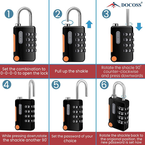 combination lock luggage set with lock
