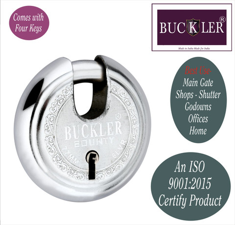 BUCKLER Iron-Steel Main Gate,Main Door, Godown-Shutter Lock, 77MM,8 ...