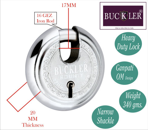 BUCKLER Iron-Steel Main Gate,Main Door, Godown-Shutter Lock, 77MM,8 ...