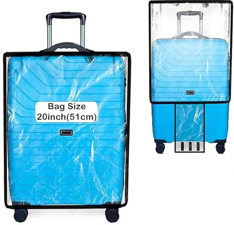 TUFRY Pack of Clear PVC Transparent Zippered Suitcase Covers