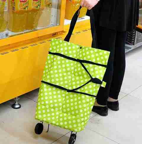 FIVANIO Folding Shopping Trolley Bag for Vegetable a Grocery with Wheels  Luggage Trolley