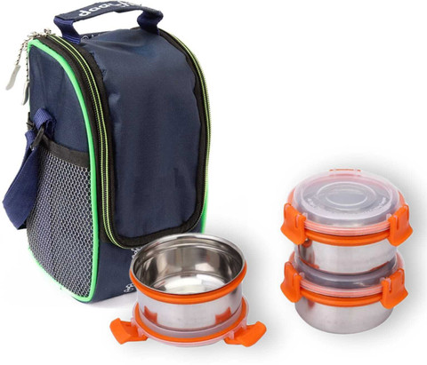 Polo store Stainless Steel Lunch/Tiffin Box -3 Container Insulated Bag  Lunch Box (1020ml) Containers Lunch Box