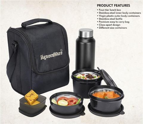 Signoraware Stainless Steel Leakproof Lunch Box Bag