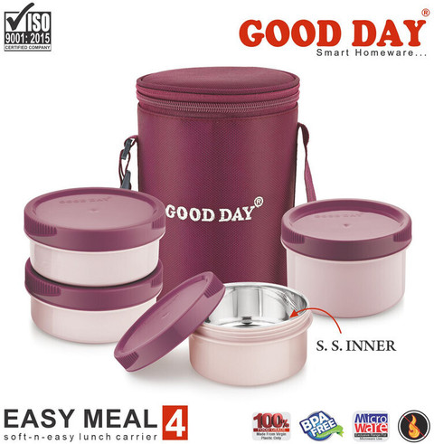 Good Day Easymeal_4pcs_maroon Containers Lunch Box