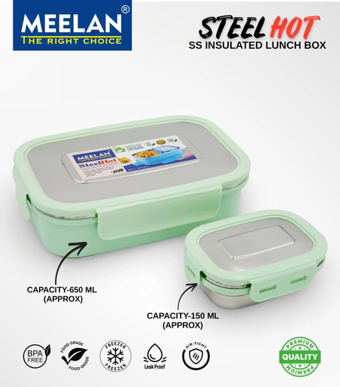 meelan Lunch box for office|Double Wall Inulated|Lunch box School|Lunch  |Men,Women|Kids Containers Lunch Box