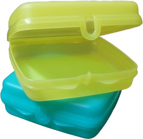 TUPPERWARE Plastic sandwich keeper set of Containers Lunch Box