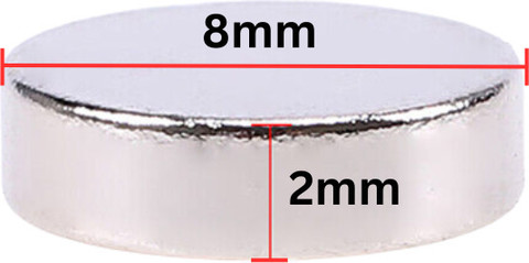 Jinsa 50Pcs Of Dia 8X2Mm Round/Disc Neodymium Rare-Earth Magents