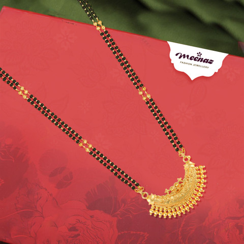 MEENAZ simple mangalsutra design for wedding long gold south stylish party  daily combo Crystal, Metal, Alloy, Enamel, Copper, Brass Mangalsutra