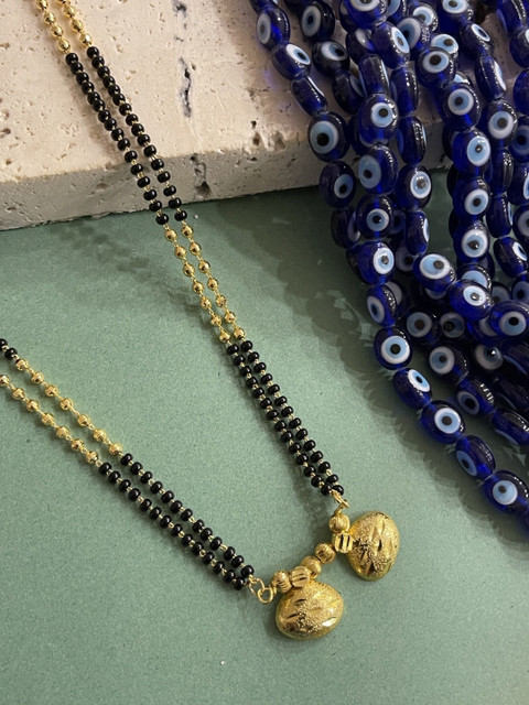 Long Mangalsutra Black Beads Chain In Gold With Price Digital
