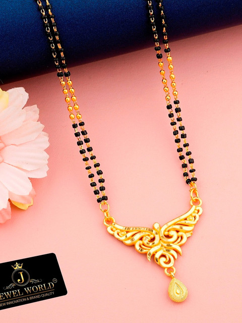 Jewel WORLD 24 Inch long of 1-Gram Gold Plated YEAR WARRANTY Brass,  Copper Mangalsutra