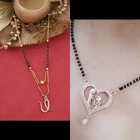 CLONEO U Letter name Pendant Alphabet Mangalsutra Propose Shape