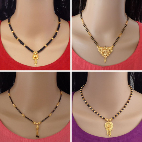 Dency Daily wear Gold Plated Mangalsutra Set For Women (Pack of 4) Brass  Mangalsutra