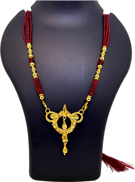 MSN Traditional Gold-Plated Pendant Necklace for women Brass
