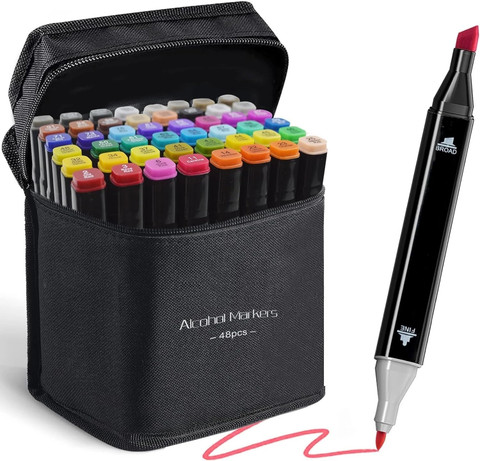 Corslet 48 Pcs Colors Dual Tip Art Markers Coloring Alcohol Based Markers  Colored Pens