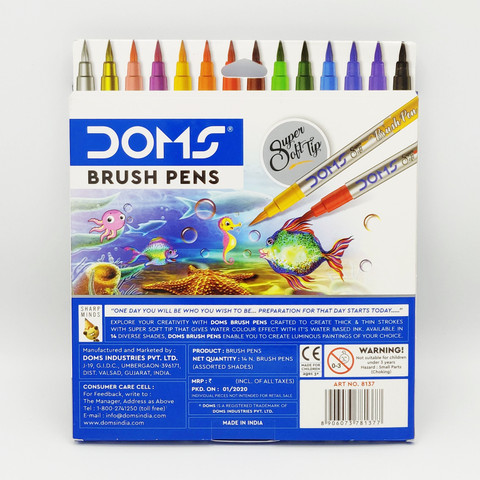 DOMS BRUSH PEN 14 SHADE INCLUDES SILVER GOLD