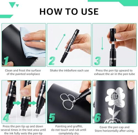 Kreative Kraft 3pcs Silver Liquid Mirror Chrome Markers Permanent DIY Craft