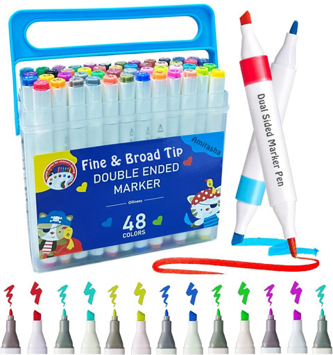 Harinder 48 Pc Dual Tip Highlighter Marker Set