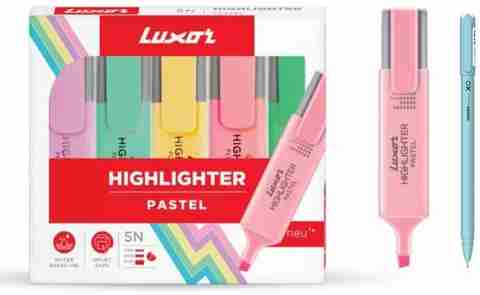 LUXOR Pastel Highlighter Pack Of With XO Pen