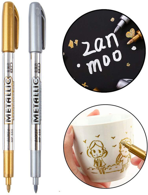 URBAN BOX Gold Metallic Permanent Markers for