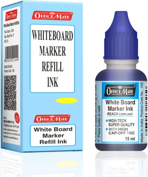 Soni Officemate White Board Marker (Red-Green-Black-Blue)-Ink 10 Pcs in  Box 15 ml Marker Refill