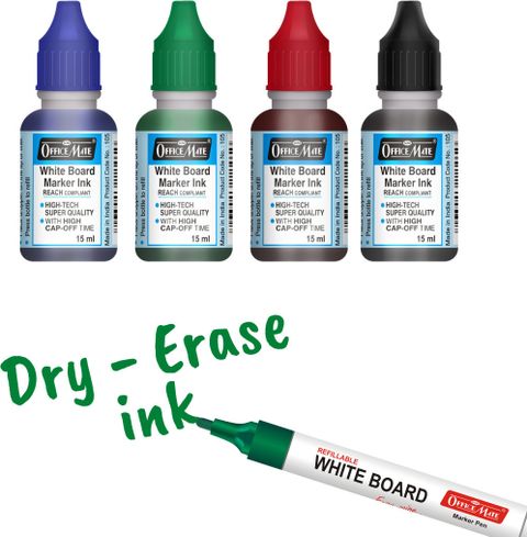 Soni Officemate Whiteboard Marker Ink (Pack of 4) X 15 ml Marker Refill ...