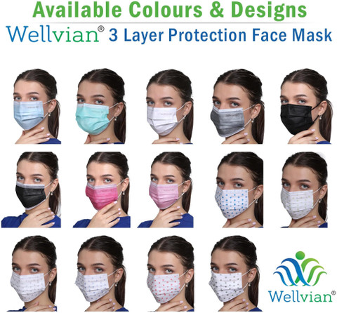 WELLVIAN Adlut Mask Disposable Face Mask Adlut Mask Disposable
