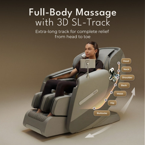 Artist Hand U100 White Full Body Zero Gravity Massage Chair – SL-Track With AI Voice Control & Heating-534934