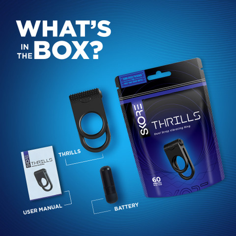 SKORE Thrill Dual Strap Vibrating Ring | 60min Run Time | Waterproof | For  Him Massager - SKORE : Flipkart.com