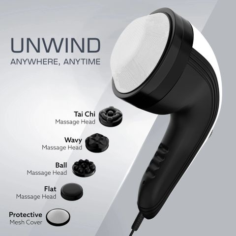 AGARO 34237 Atom Plus Handheld Massager, 4 Heads - Image 4
