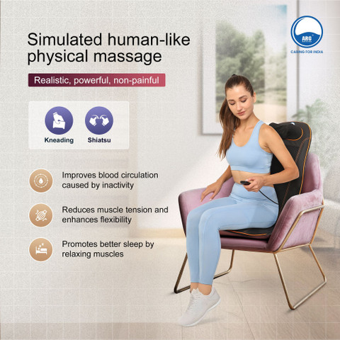 ARG HEALTHCARE Back Massager Machine for Neck Shoulder Pain Relief in Car  Seat and Office Chair (Back and Neck Kneading Massager Professional) Back 