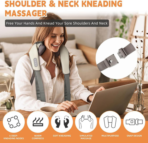 Zovilstore Massagers for Neck and Shoulder with Heat,Neck Massager, mini  shiatsu neck and Back Massager with Heat Electric Shoulder Massagers  Massager