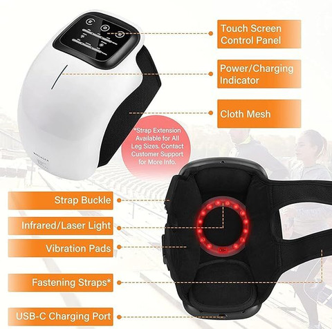 Cordless Knee Massager For Joint Pain, Shoulder, Elbow 3 Adjustable Heat And Vibration, Touch Screen At ₹ 2200/piece | Knee Massage Device In New Delhi | ID: 2856882590197