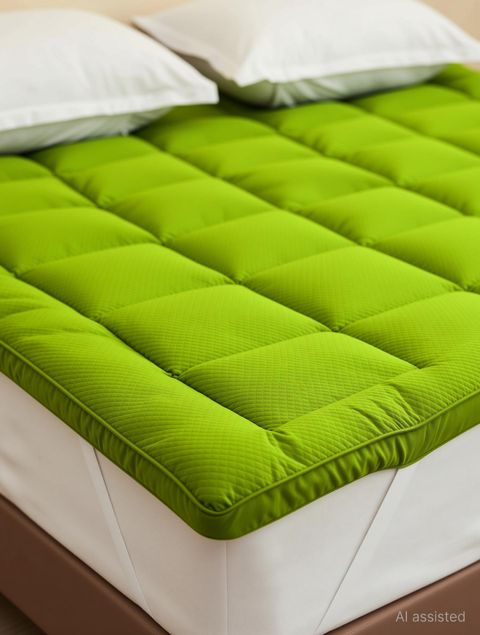 AVI 2 inch (5.08 cm) Double Size Poly Fiber Breathable Mattress Topper (183 cm x 183 cm, Green) - Image 5