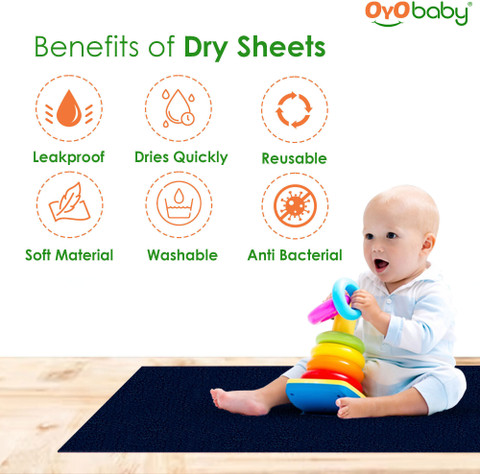 Oyo Baby Baby Bed Protector Sheet, Baby Waterproof Sheet, Baby Dry Sheet  Pack Of