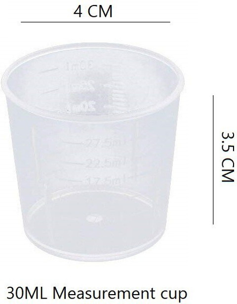 KWEL Plastic Measuring Cup, 30ml, White Pack of 12 Measuring Cup