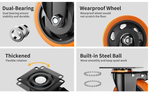 SMP product 2INCH Rotating Polyurethane Wheels For Cooler Stands, Sofas ...