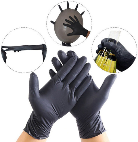 3P Black Nitrile (M) Powder free Non-Sterile all purpose medical everyday  use Nitrile Examination Gloves