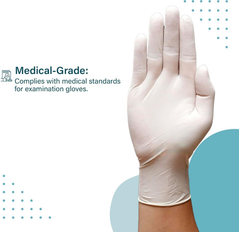 DM SPECIALLY FOR SPECIALIST White Latex Examination/Surgical Gloves/  DISPOSABLE (90 Pcs box) Latex Examination Gloves