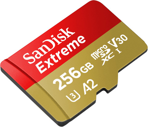 SanDisk SDSQXAV-256G-GN6MN Extreme A2 256 GB MicroSDXC Class 10 190 MB/s  Memory Card Compatible with Camera, Mobile