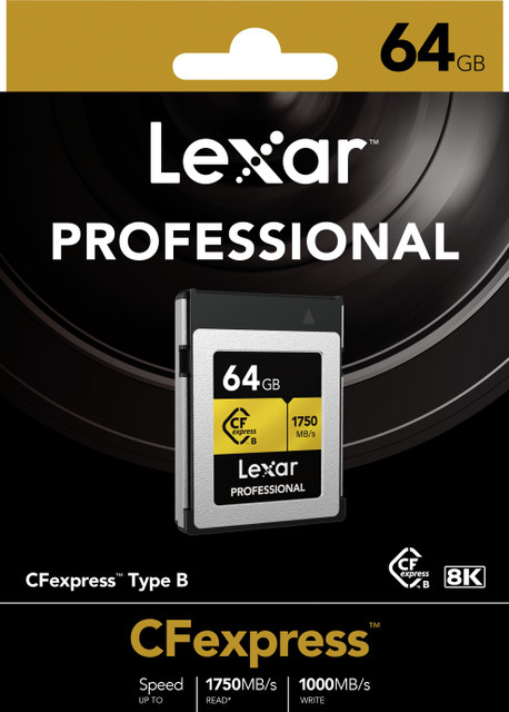 Lexar LCFX10-64GCRB Professional 64 CFexpress Class 10 1750 MB/s Memory  Card Compatible with Camera
