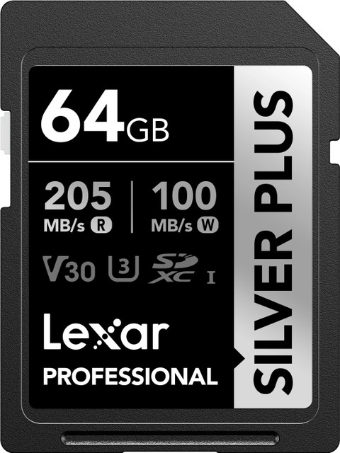 Lexar LSDSIPL064G-BNNNG SD Silver Plus 64 GB SDXC UHS-I Card UHS