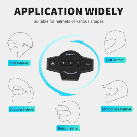ASRYD Universal Wireless Motorcycle Helmet Bluetooth Headset Dual